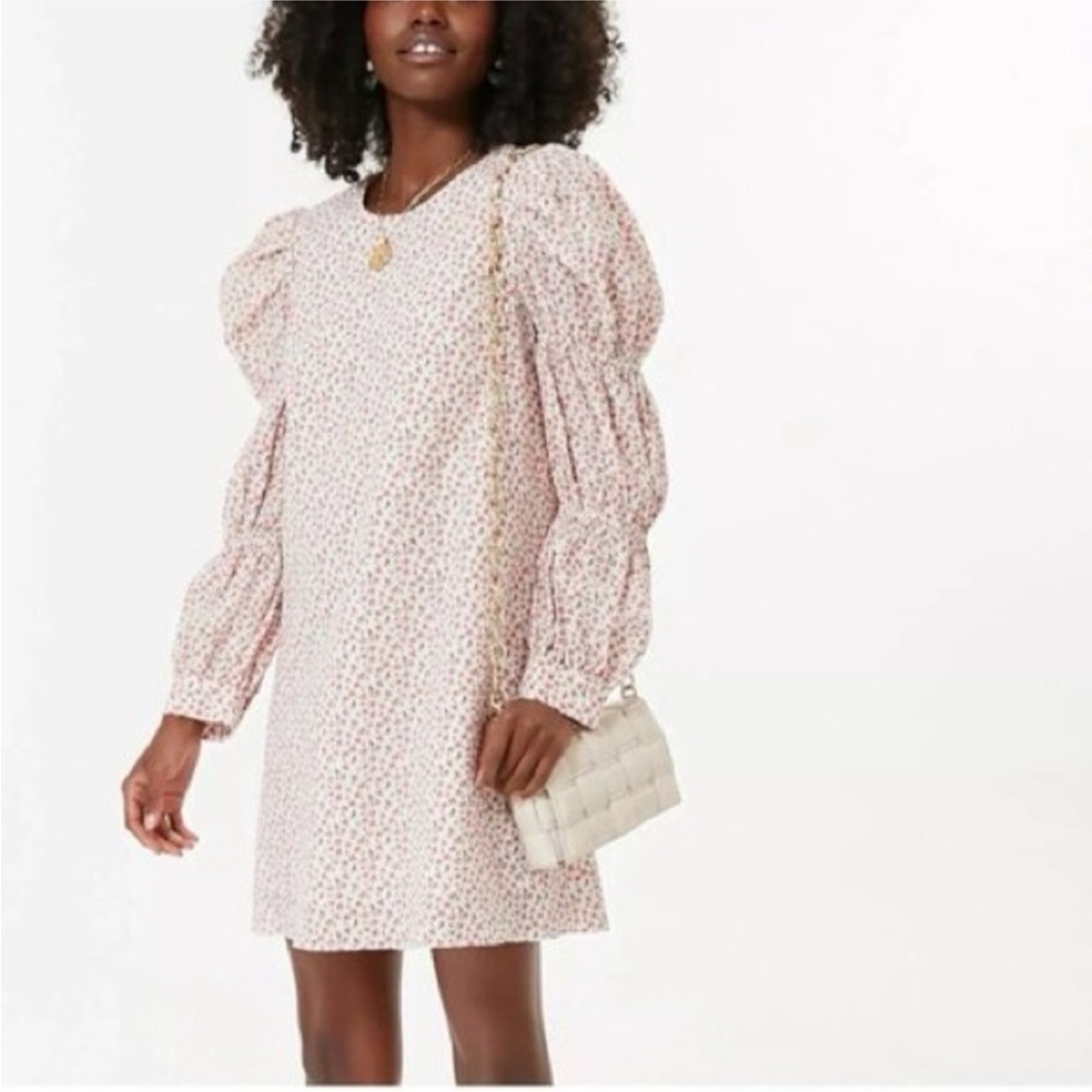 Tuckernuck Hyacinth House Textured Floral Puff Sleeve Clemons Mini Dress NWT - Picture 3 of 13